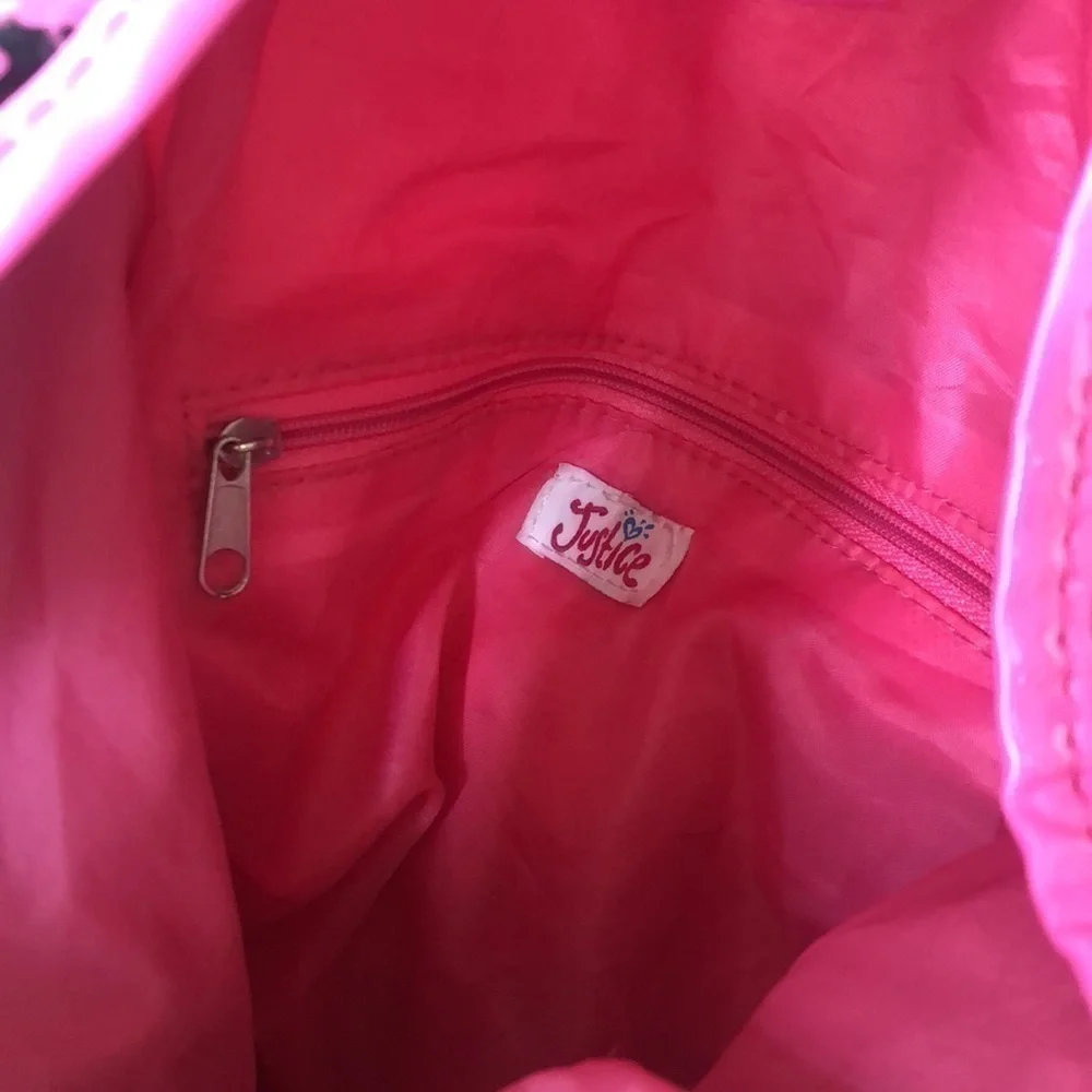 JUSTICE | Girls JUSTICE Hot Pink Sequin + Black Drawstring Backpack 🎒